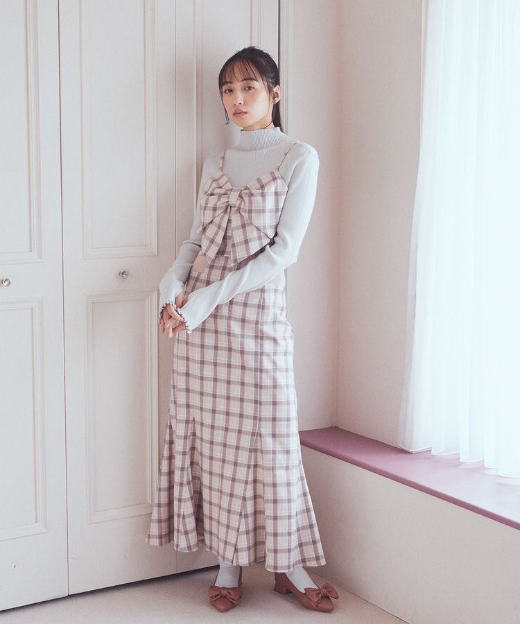 earth music&ecology「サイドリブバックレースアップスカート」|スカート|