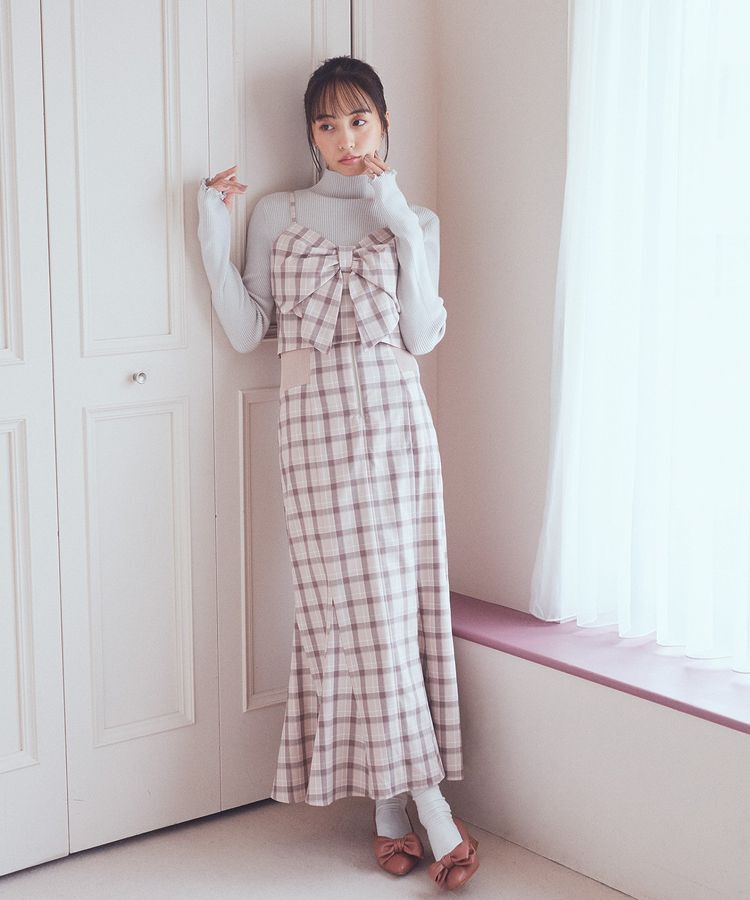 earth music&ecology「サイドリブバックレースアップスカート」|スカート|