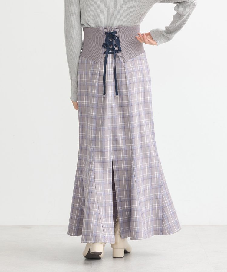 earth music&ecology「サイドリブバックレースアップスカート」|スカート|