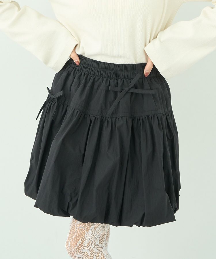 earth music&ecology「ダブルリボンバルーンミニスカート」|スカート|