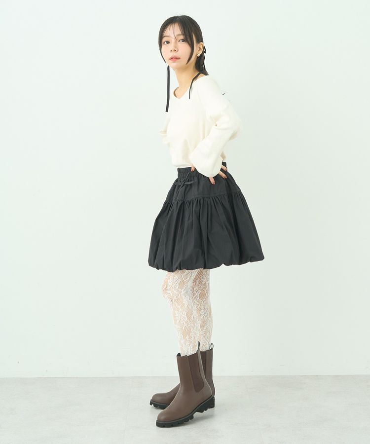 earth music&ecology「ダブルリボンバルーンミニスカート」|スカート|