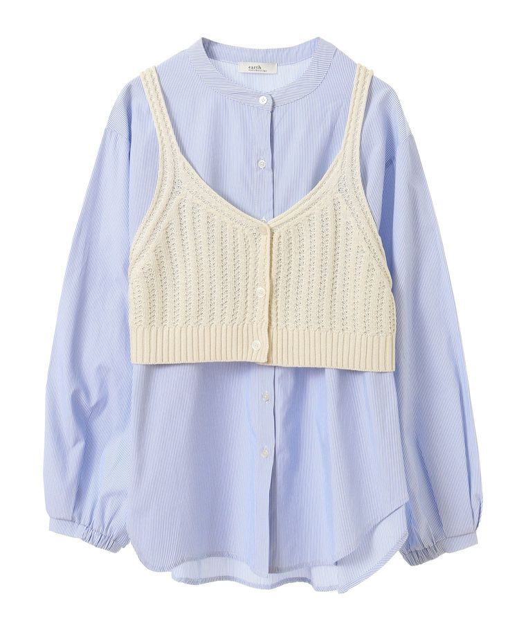 earth music&ecology「SET2点透かしニットビスチェ＋シャツ」|シャツ・ブラウス|