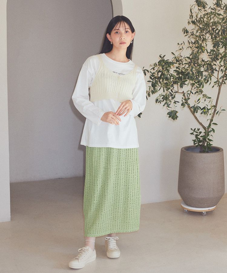 earth music&ecology「SET2点透かしニットビスチェ＋シャツ」|シャツ・ブラウス|