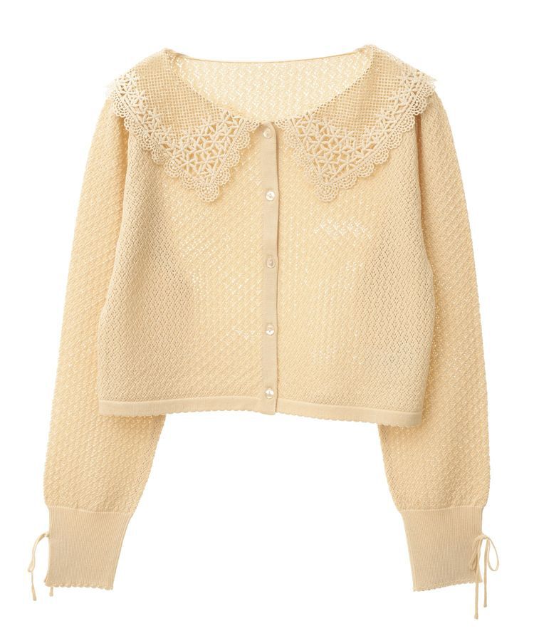 earth music&ecology「レース襟カーディガン」|カーディガン|