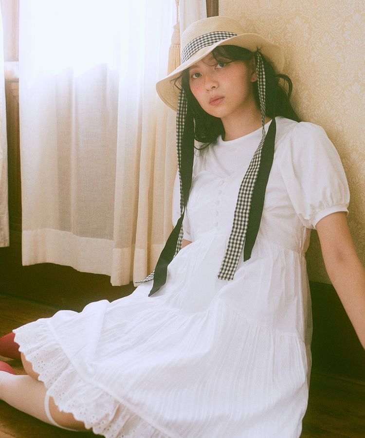 earth music&ecology「ロゴプレート付きパフスリーブプルオーバー」|Tシャツ・カットソー|