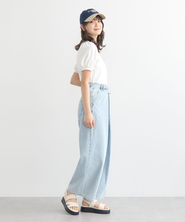 earth music&ecology「ロゴプレート付きパフスリーブプルオーバー」|Tシャツ・カットソー|