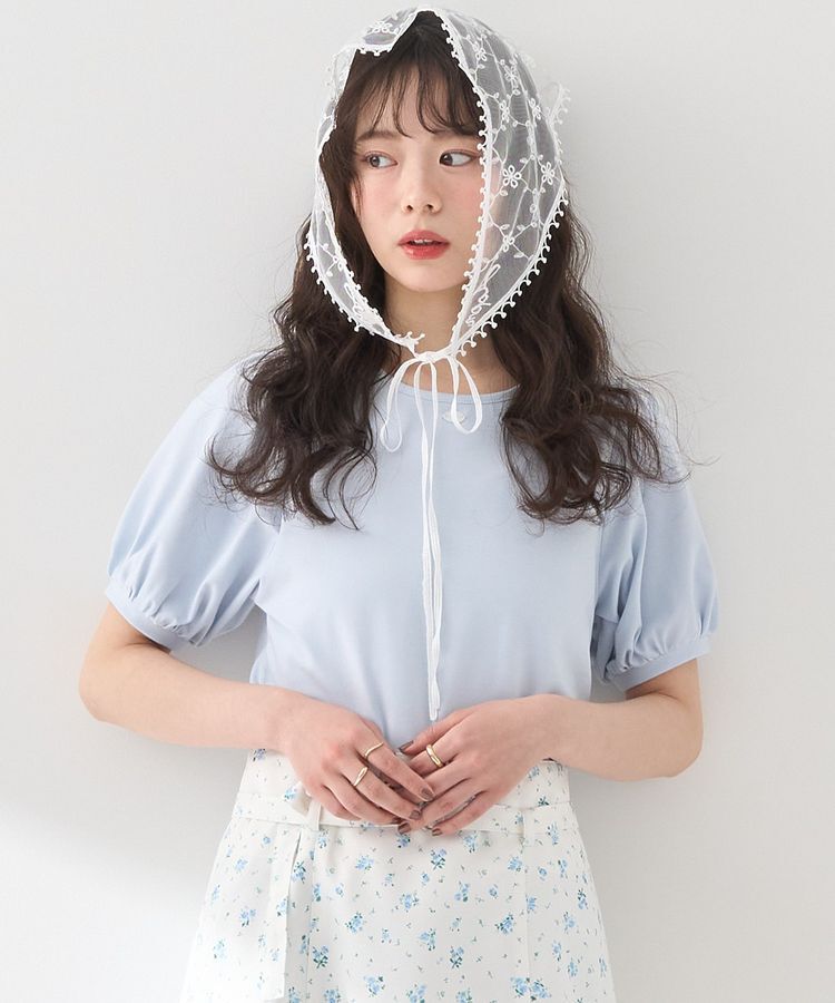 earth music&ecology「ロゴプレート付きパフスリーブプルオーバー」|Tシャツ・カットソー|