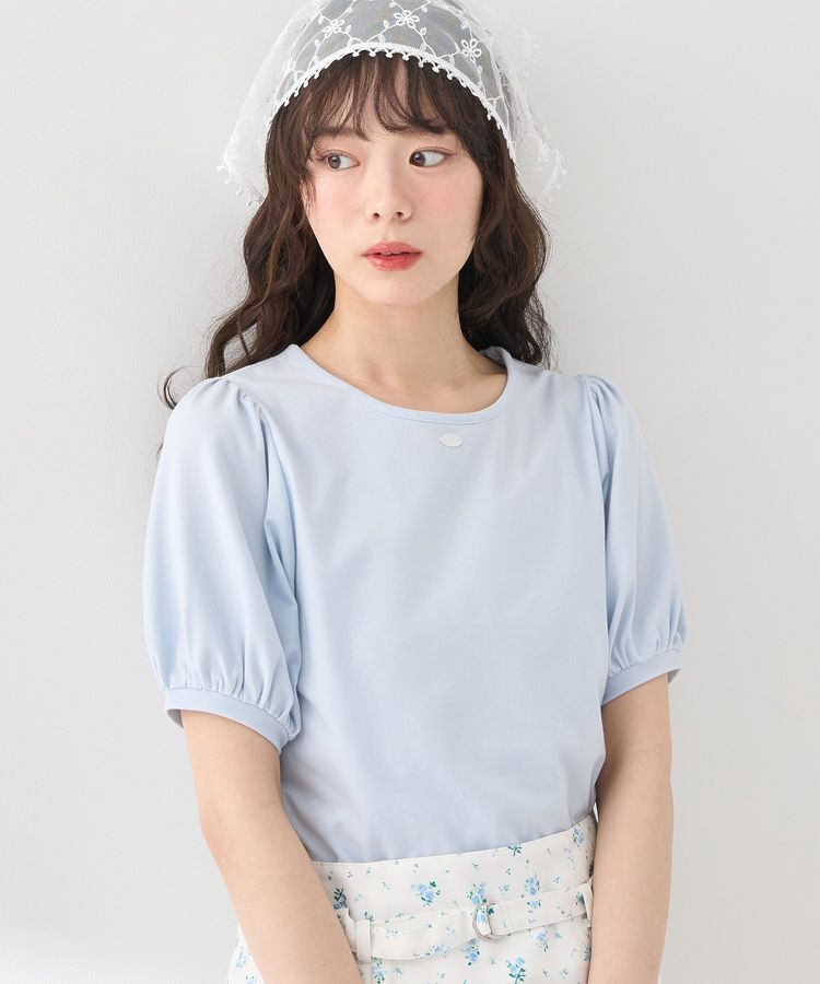 earth music&ecology「ロゴプレート付きパフスリーブプルオーバー」|Tシャツ・カットソー|Sax