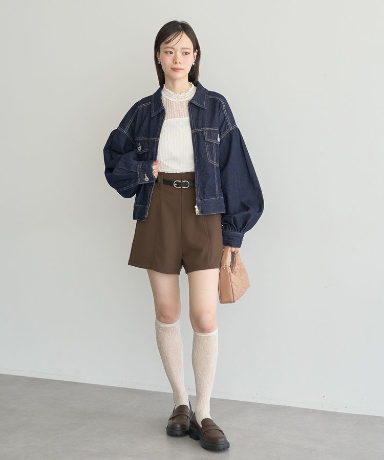 earth music&ecology「ベルト付きタブデザインショートパンツ」|その他|