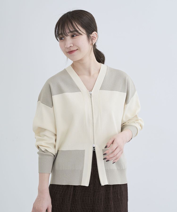 Green Parks「・furry rate かる～いニットZIPブルゾン」|カーディガン|Ivory