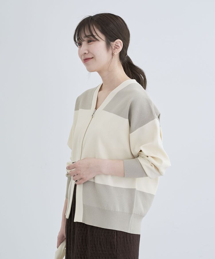 Green Parks「・furry rate かる～いニットZIPブルゾン」|カーディガン|