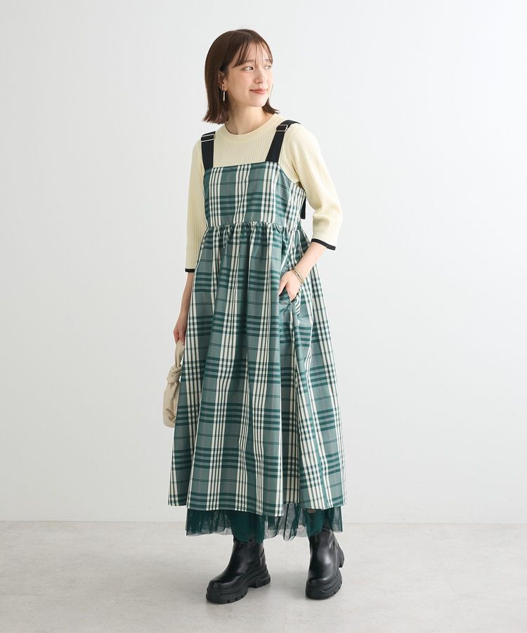 Green Parks「BEST PRICE 袖口カラーリブ7分袖ニットプルオーバー」|ニット・セーター|