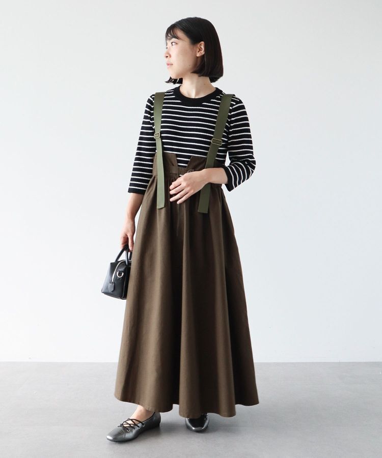 Green Parks「BEST PRICE 袖口カラーリブ7分袖ニットプルオーバー」|ニット・セーター|