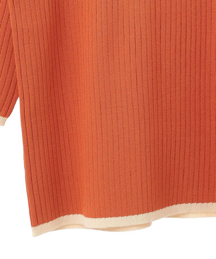 Green Parks「BEST PRICE 袖口カラーリブ7分袖ニットプルオーバー」|ニット・セーター|