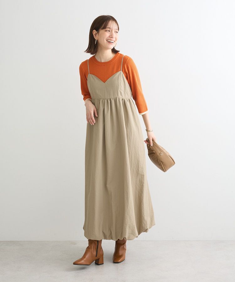 Green Parks「BEST PRICE 袖口カラーリブ7分袖ニットプルオーバー」|ニット・セーター|