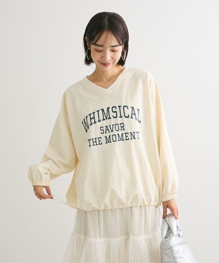 armonia「ナイロンロゴVネックプルオーバー」|チュニック|