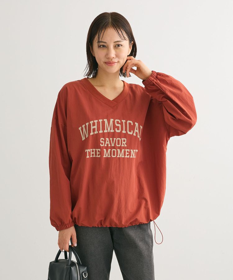 armonia「ナイロンロゴVネックプルオーバー」|チュニック|