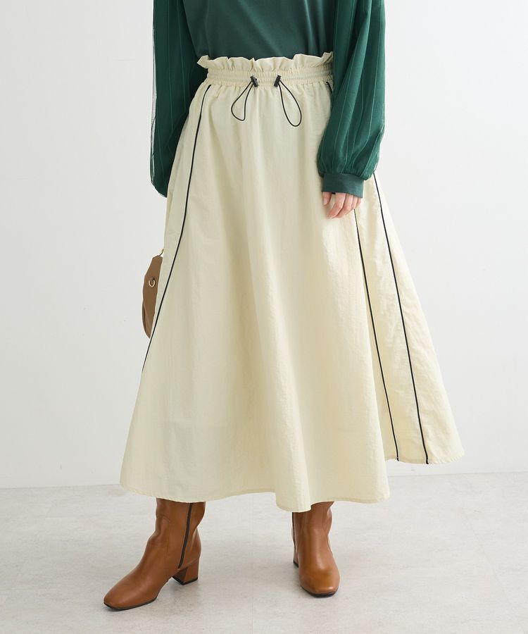 Green Parks「ナイロンラインフレアスカート」|フレア|Ivory