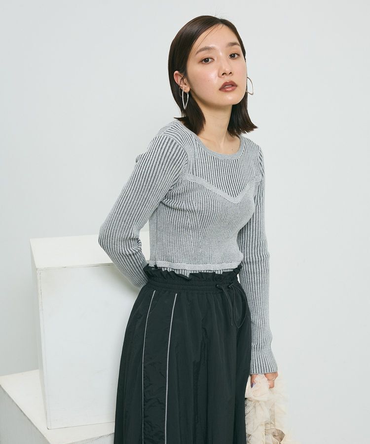 Green Parks「ナイロンラインフレアスカート」|フレア|