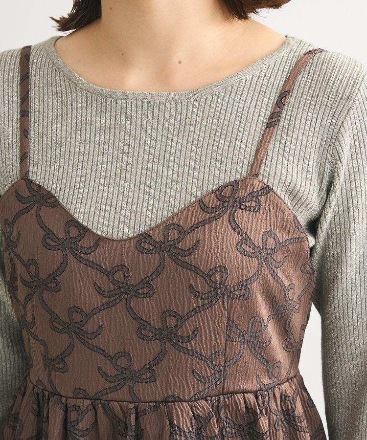 Green Parks「・SUGARSPOONリボンジャカードキャミワンピ」|ワンピース|