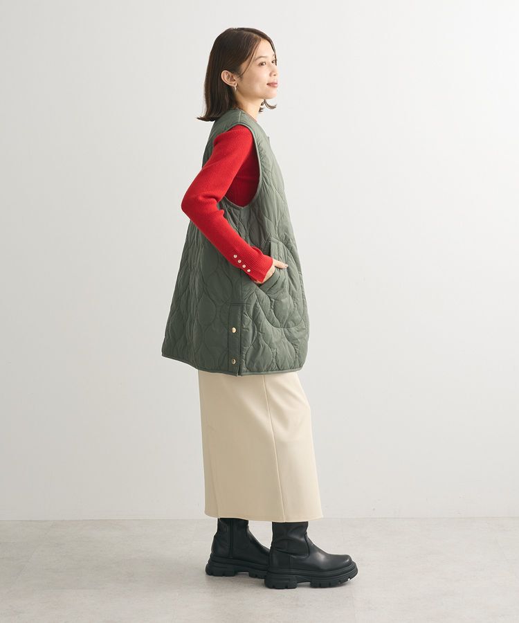 Green Parks「もちやわ 袖口釦リブニットプルオーバー」|ニット・セーター|