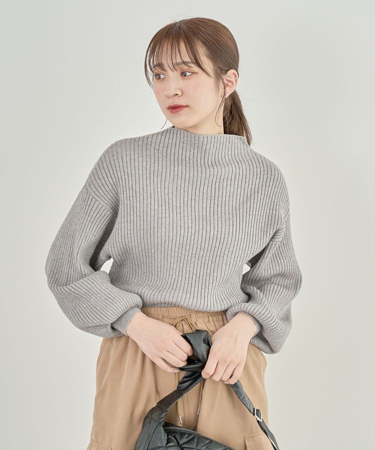 Green Parks「・swing by ボトルネックカラーニット」|ニット・セーター|Gray Mixture