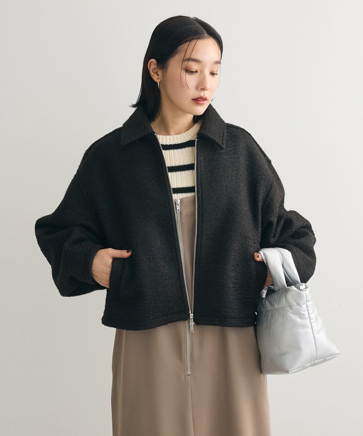 Green Parks「・ELENCARE DUE ブークレW-ZIPブルゾン」|ブルゾン・スタジャン|Black