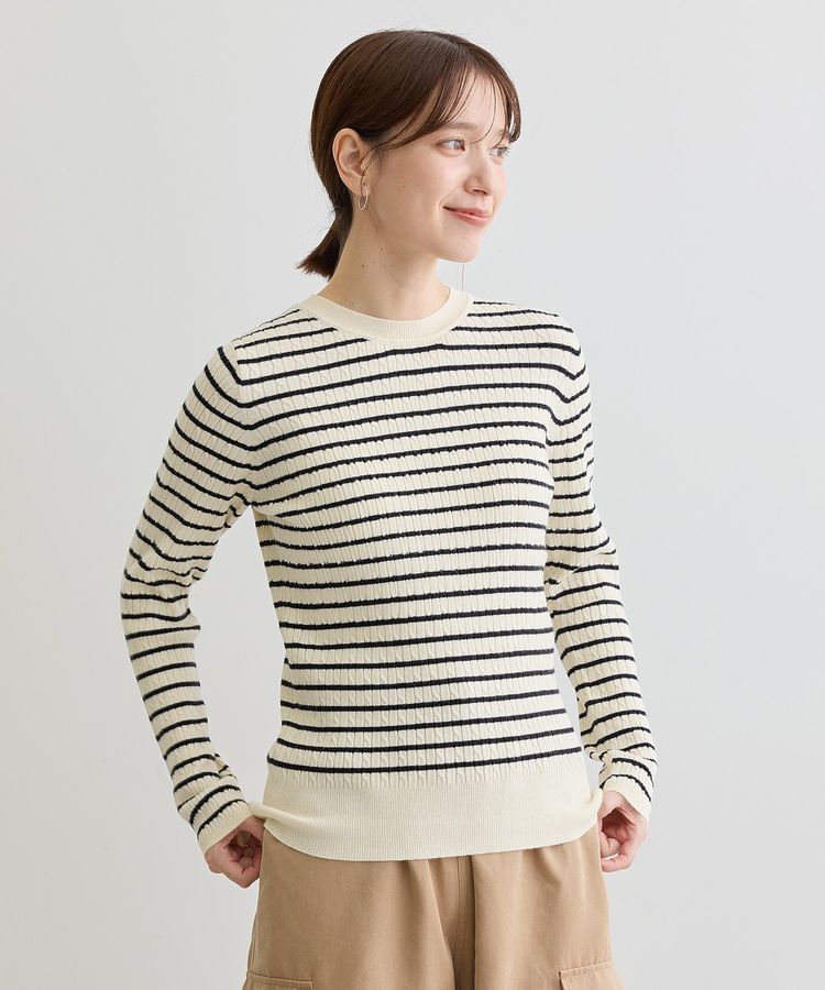 Green Parks「プチケーブルクルーネックニットプルオーバー」|ニット・セーター|