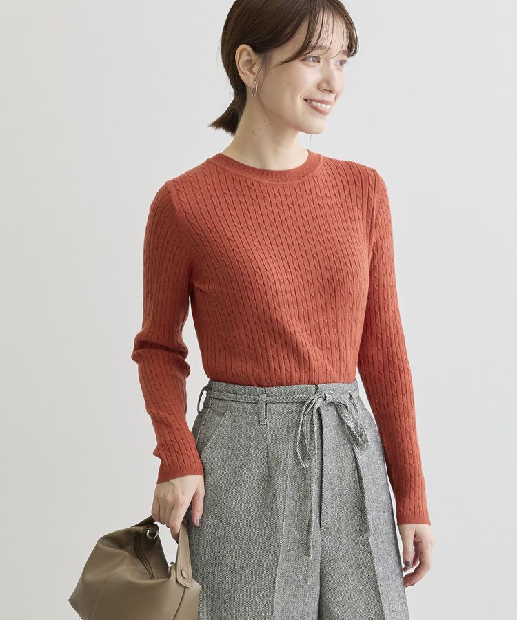 Green Parks「プチケーブルクルーネックニットプルオーバー」|ニット・セーター|