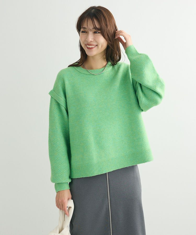Green Parks「袖かのこニットプルオーバー」|ニット・セーター|