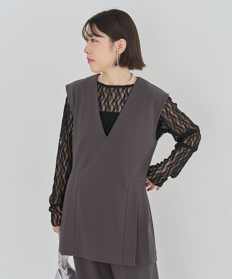 Green Parks「パネルラインレースカットプルオーバー」|Tシャツ・カットソー|