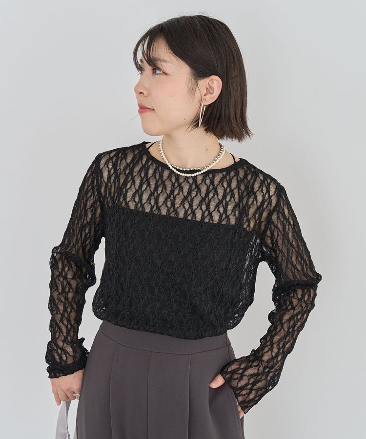 Green Parks「パネルラインレースカットプルオーバー」|Tシャツ・カットソー|