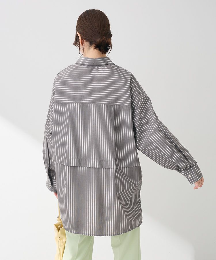 Green Parks「ラメストライプタックシャツチュニック」|シャツ・ブラウス|