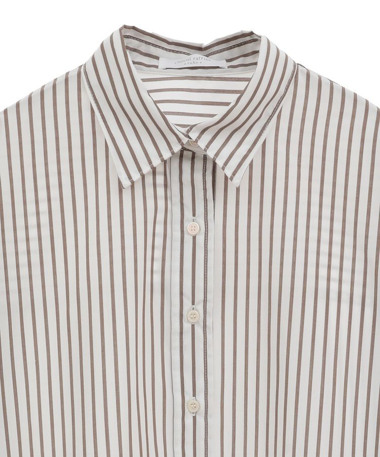 Green Parks「ラメストライプタックシャツチュニック」|シャツ・ブラウス|