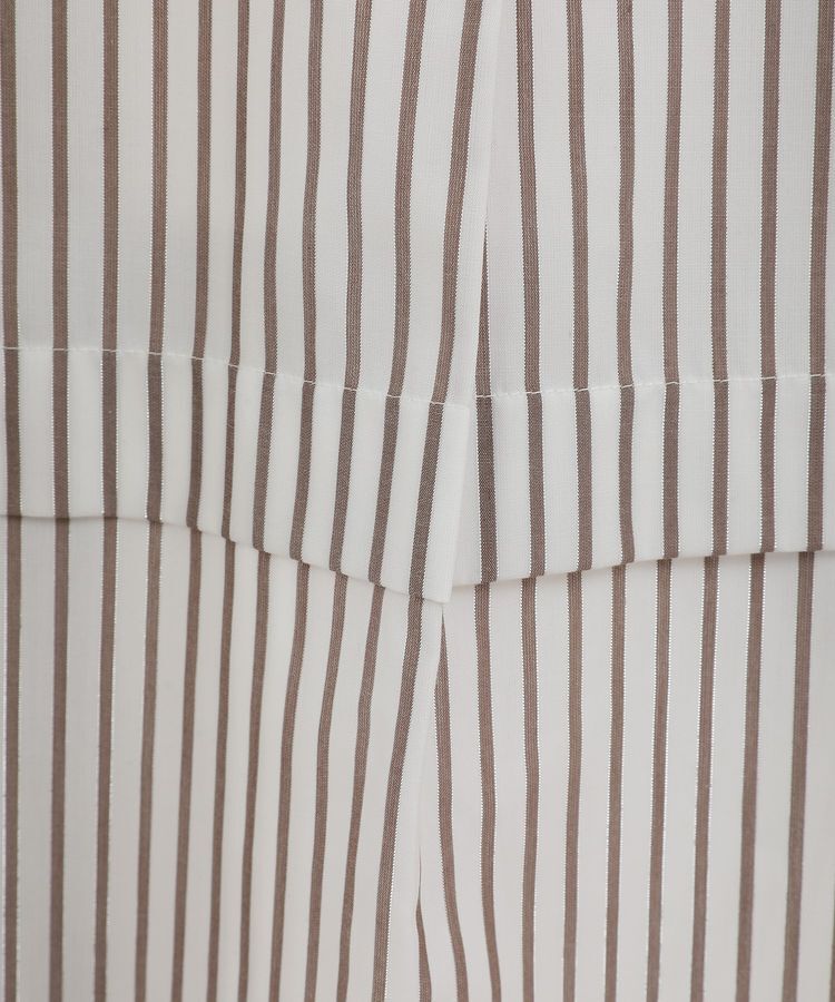 Green Parks「ラメストライプタックシャツチュニック」|シャツ・ブラウス|