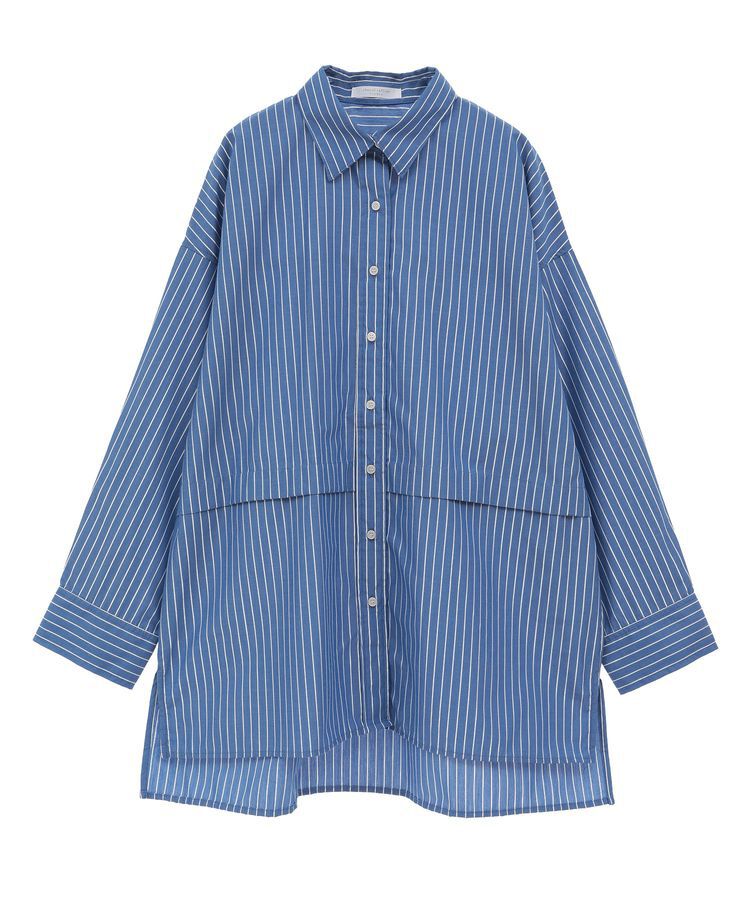 Green Parks「ラメストライプタックシャツチュニック」|シャツ・ブラウス|