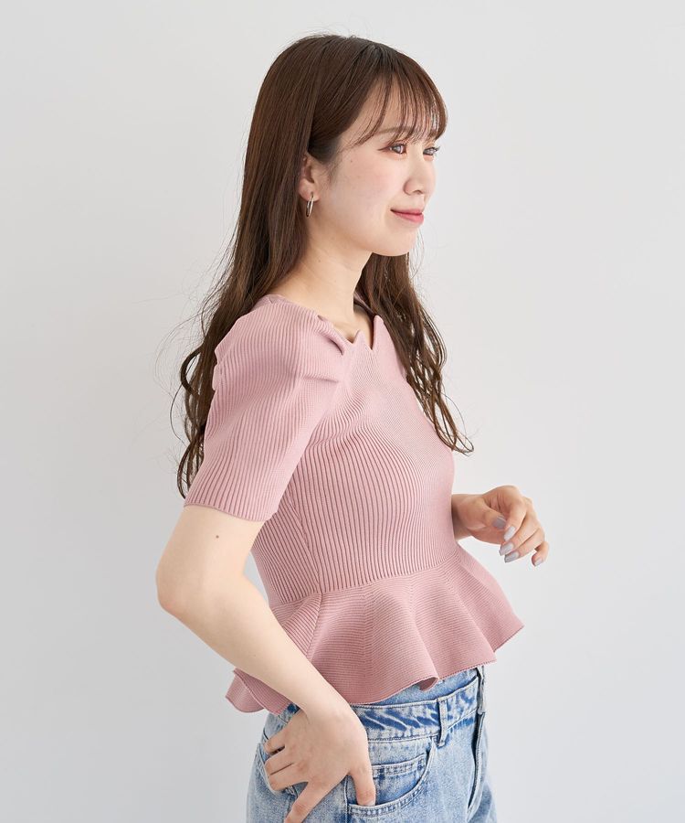 Green Parks「・swing by ハートネックペプラムニット」|ニット・セーター|