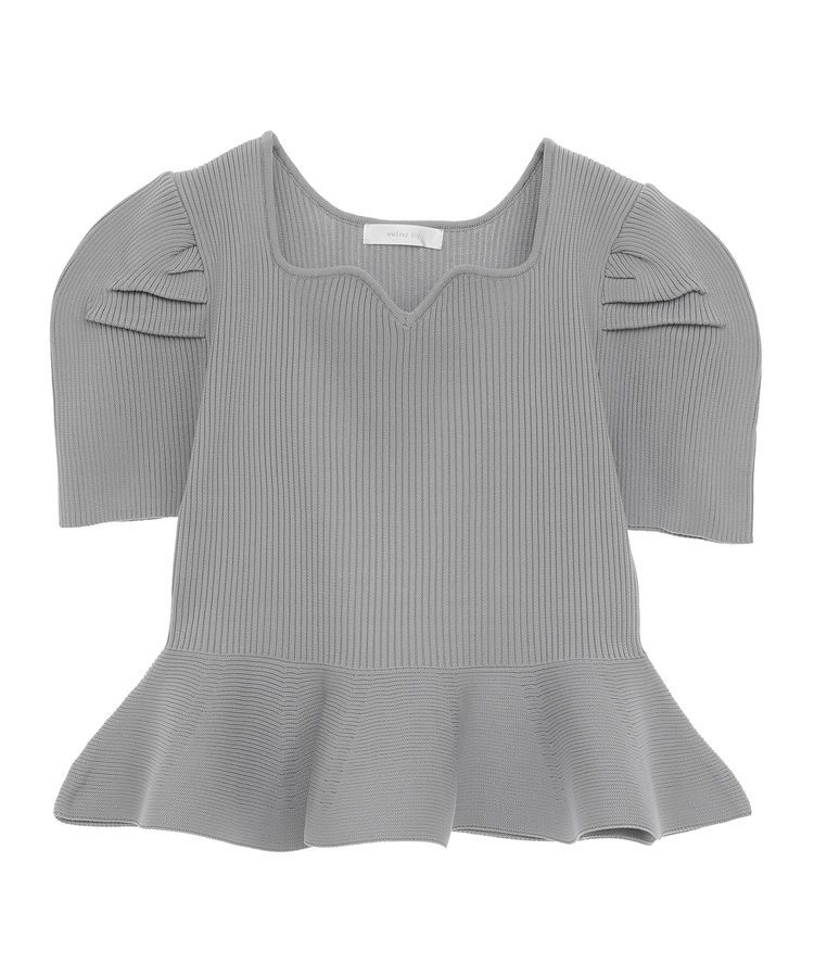 Green Parks「・swing by ハートネックペプラムニット」|ニット・セーター|