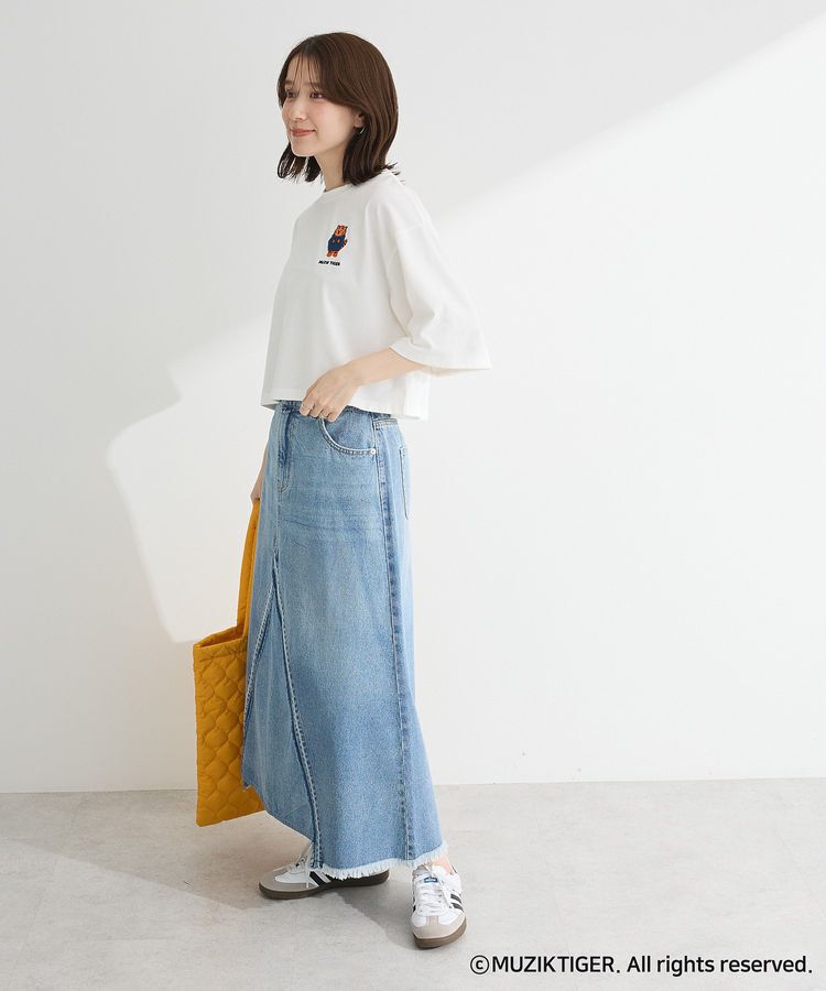 Green Parks「ムジークタイガー/さがら刺繍ワイドショートTシャツ」|Tシャツ・カットソー|