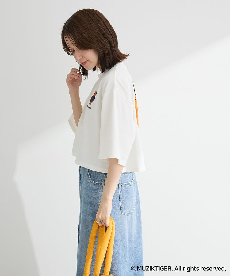 Green Parks「ムジークタイガー/さがら刺繍ワイドショートTシャツ」|Tシャツ・カットソー|