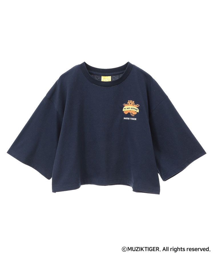 Green Parks「ムジークタイガー/さがら刺繍ワイドショートTシャツ」|Tシャツ・カットソー|Navy