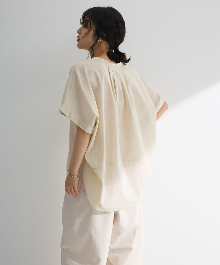 Green Parks「綿麻混フレンチスリーブスキッパーシャツ」|シャツ・ブラウス|