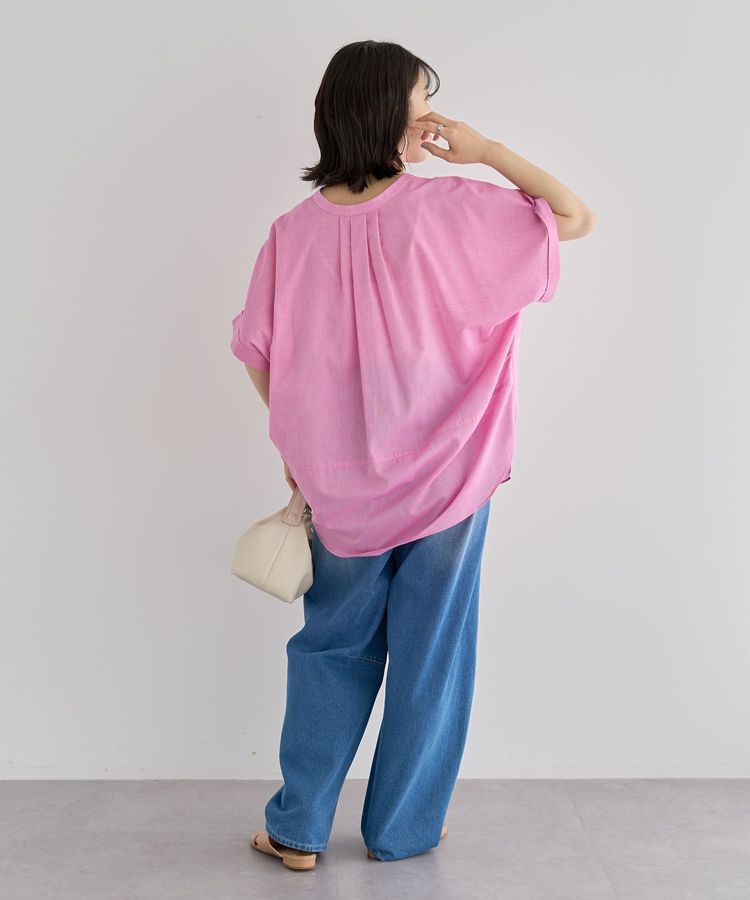 Green Parks「綿麻混フレンチスリーブスキッパーシャツ」|シャツ・ブラウス|