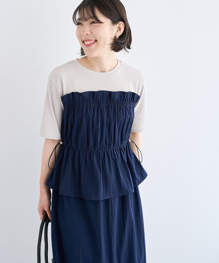 Green Parks「ラメリブペプラムドッキングワンピース」|ワンピース|