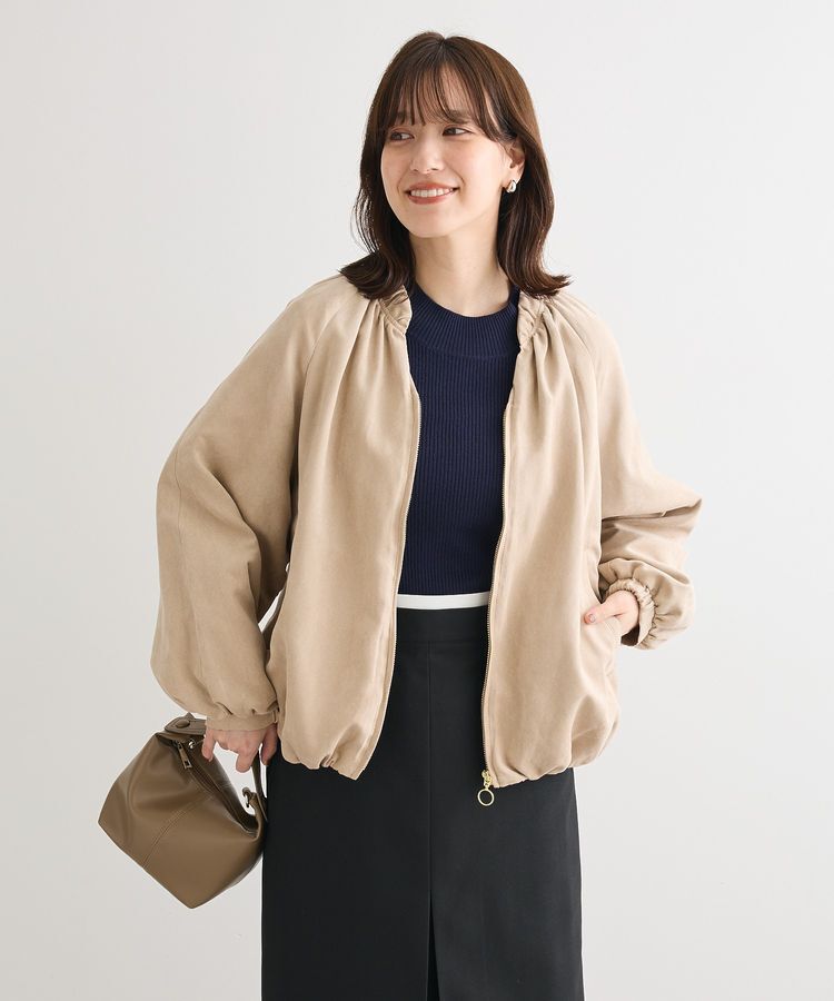 Green Parks「スウェードライクギャザーブルゾン」|ブルゾン・スタジャン|