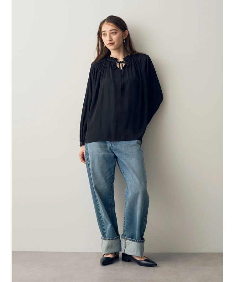 YECCA VECCA「ルーズストレートデニムパンツ」|デニム|