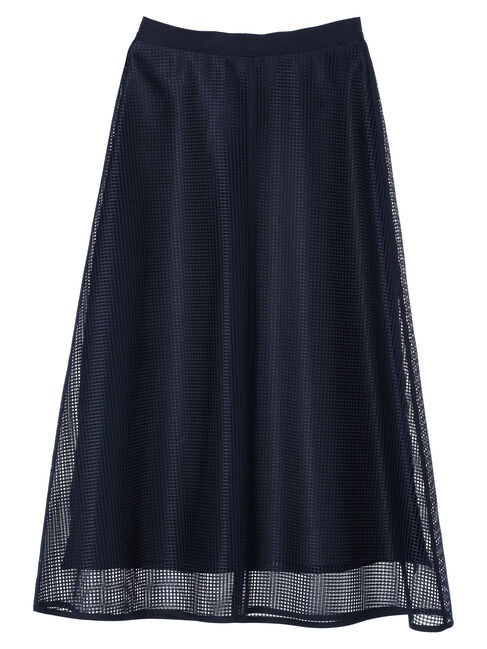 YECCA VECCA「スクエアメッシュフレアスカート」|フレア|