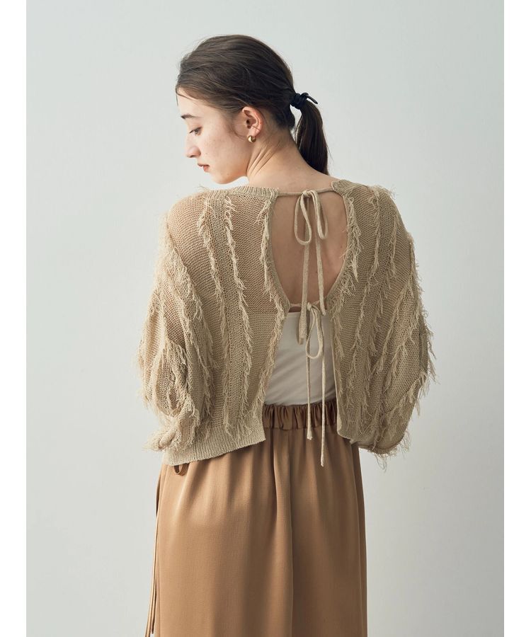 YECCA VECCA「2wayフリンジリボンニット」|ニット・セーター|