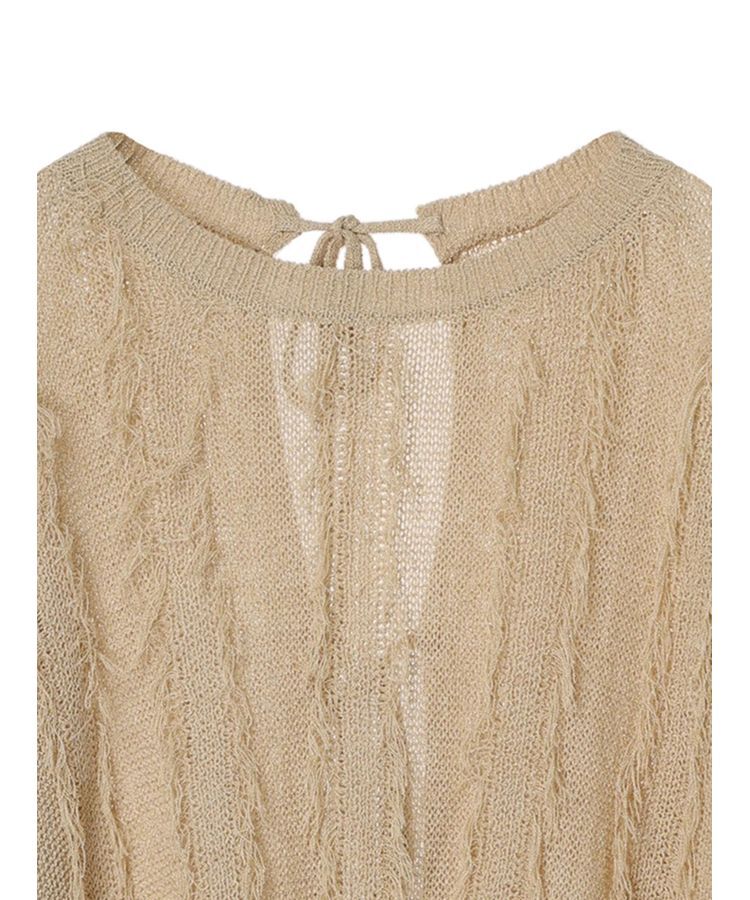 YECCA VECCA「2wayフリンジリボンニット」|ニット・セーター|