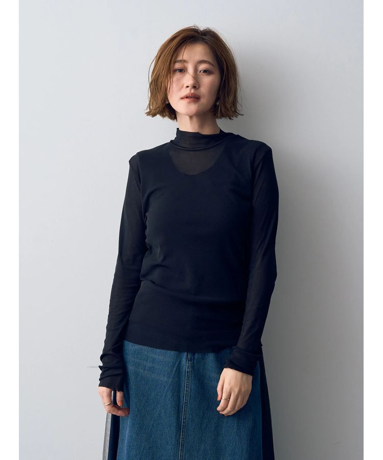 YECCA VECCA「ハイネックシアートップス」|Tシャツ・カットソー|